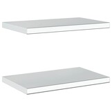 vidaXL Wandschappen 2 st 50x30x3 cm roestvrijstaal zilverkleurig