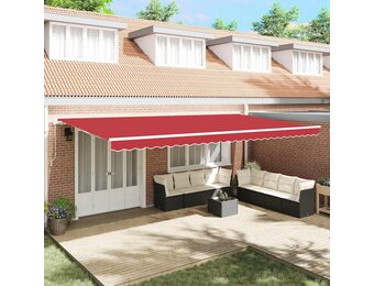 vidaXL Vervangingsdoek voor zonnescherm Rood 600 × 300 cm Canvas