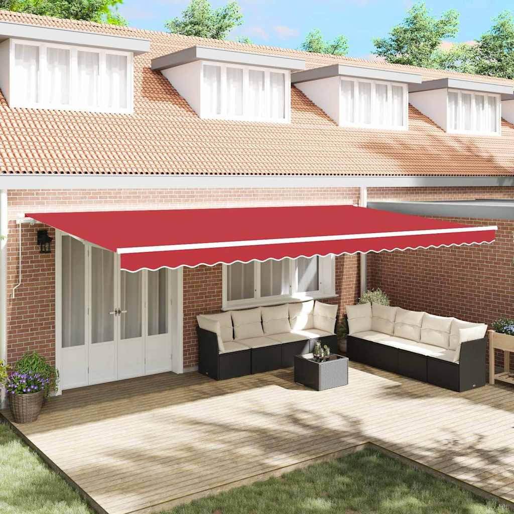 vidaXL Vervangingsdoek voor zonnescherm Rood 600 × 300 cm Canvas