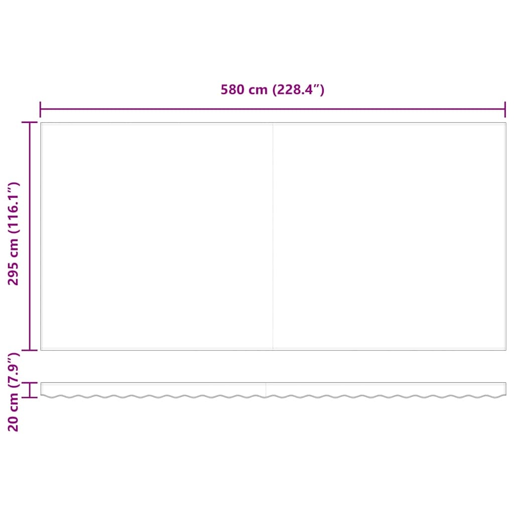 vidaXL Vervangingsdoek voor zonnescherm Rood 600 × 300 cm Canvas