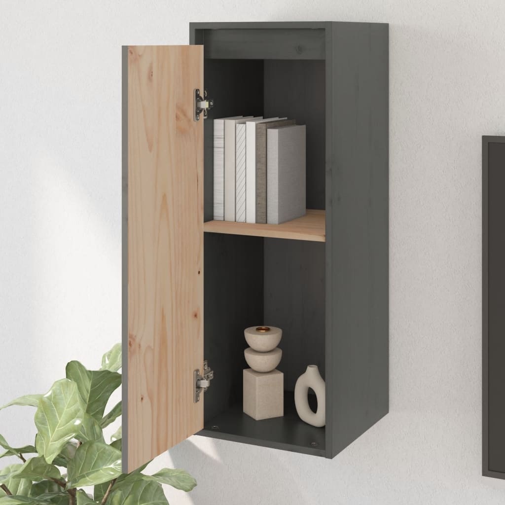 vidaXL Grenenhouten Wandkast Grijs - 58% Korting!