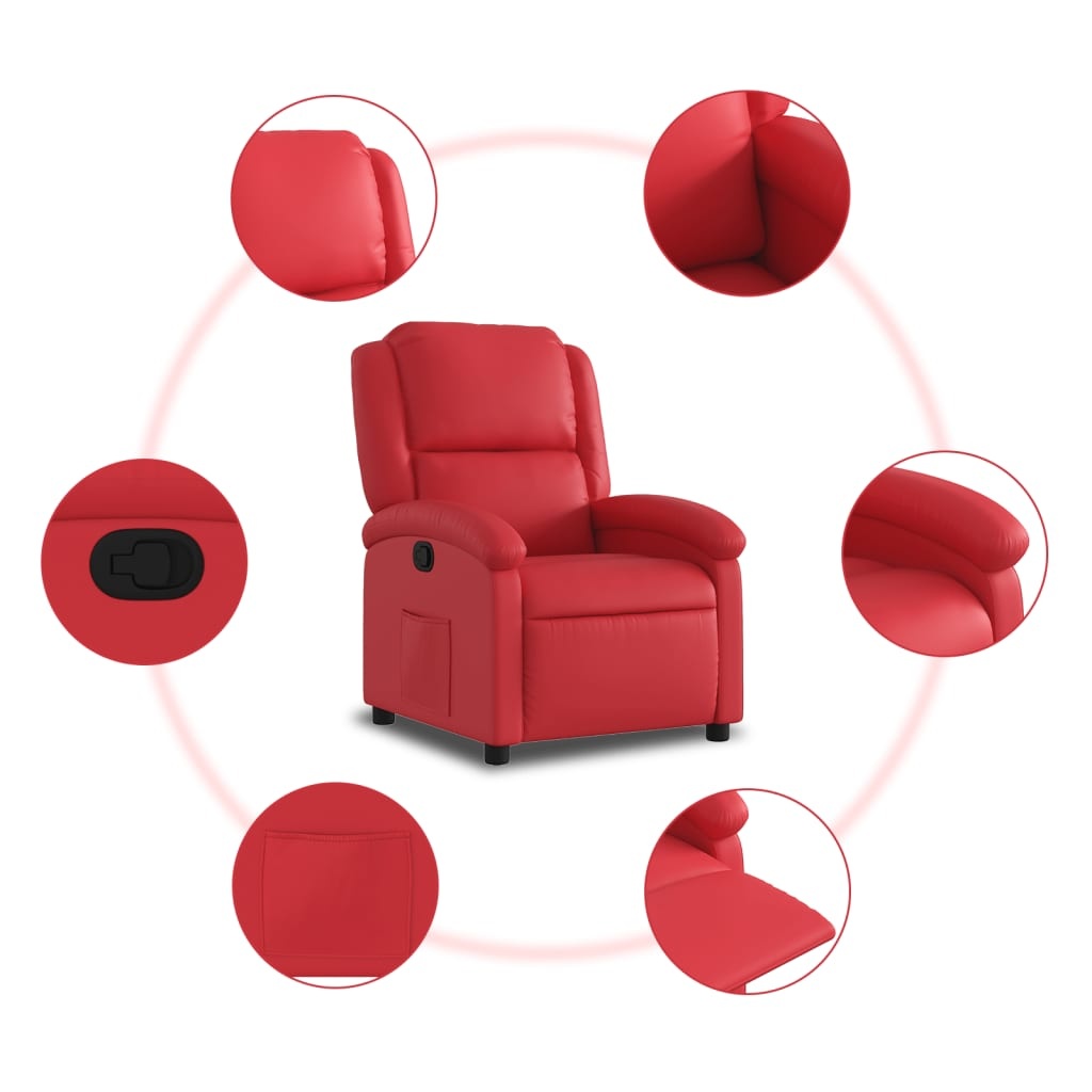 vidaXL Fauteuil verstelbaar kunstleer rood