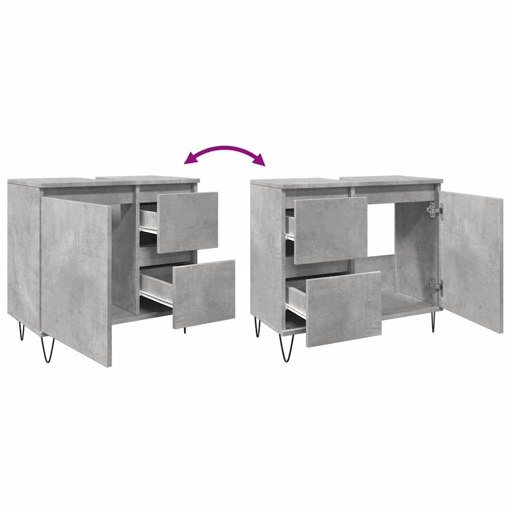 VidaXL Badkamerkast Betongrijs (65x33x60cm) - 34% Korting
