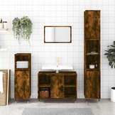 vidaXL Badkamerkast Gerookt Eiken 30x30x100 cm - 34% Korting