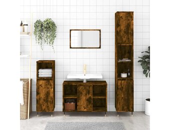 vidaXL Badkamerkast Gerookt Eiken 30x30x100 cm - 34% Korting