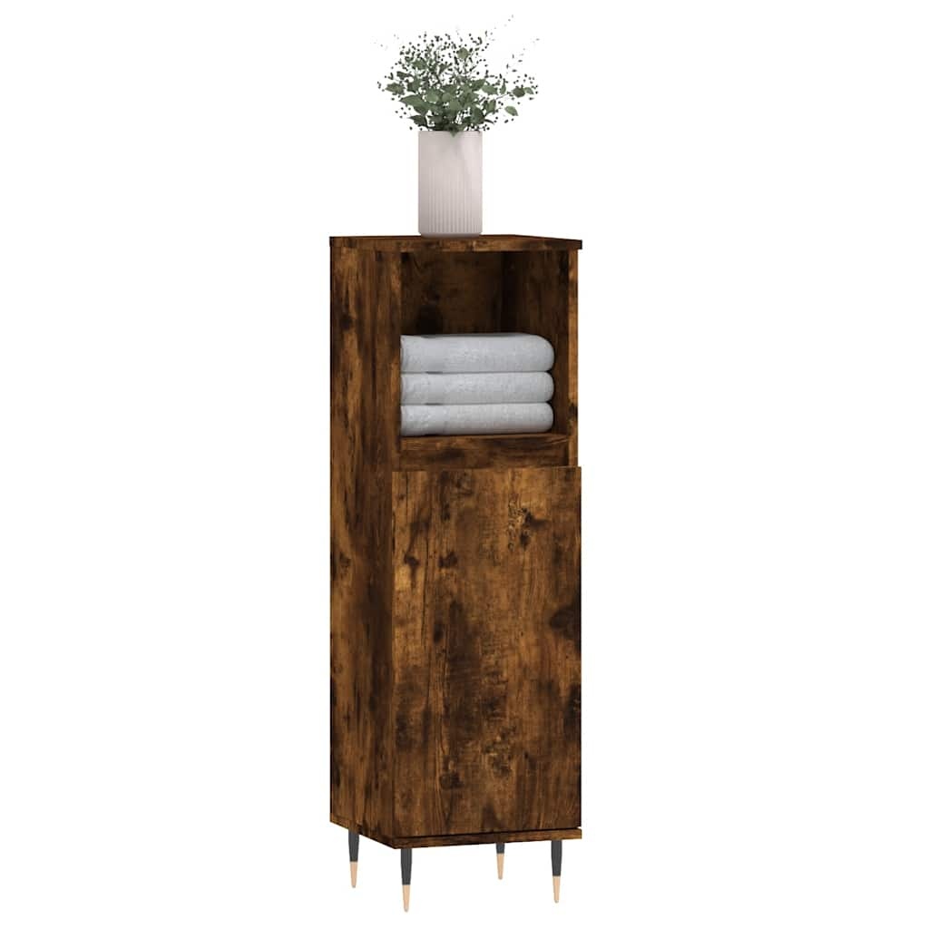 vidaXL Badkamerkast Gerookt Eiken 30x30x100 cm - 34% Korting