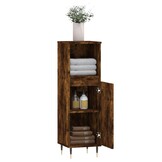vidaXL Badkamerkast Gerookt Eiken 30x30x100 cm - 34% Korting
