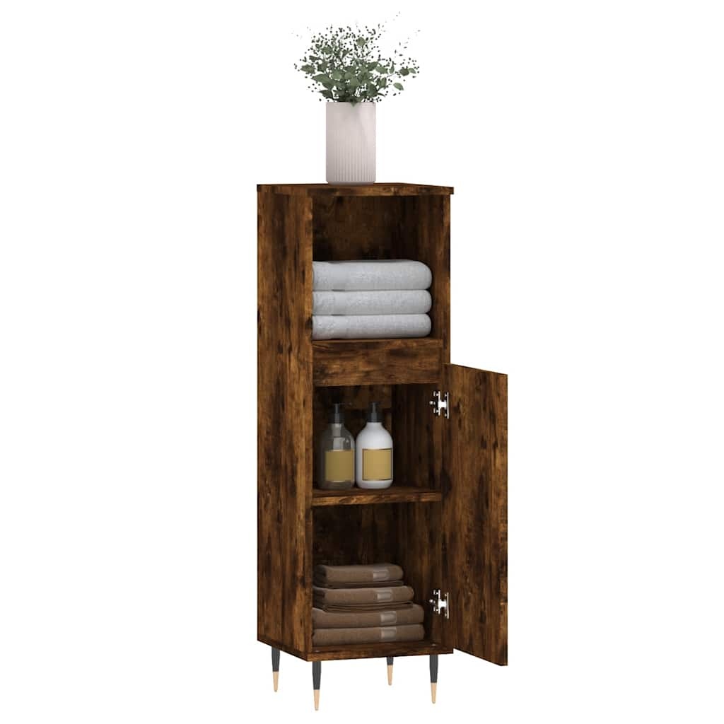 vidaXL Badkamerkast Gerookt Eiken 30x30x100 cm - 34% Korting