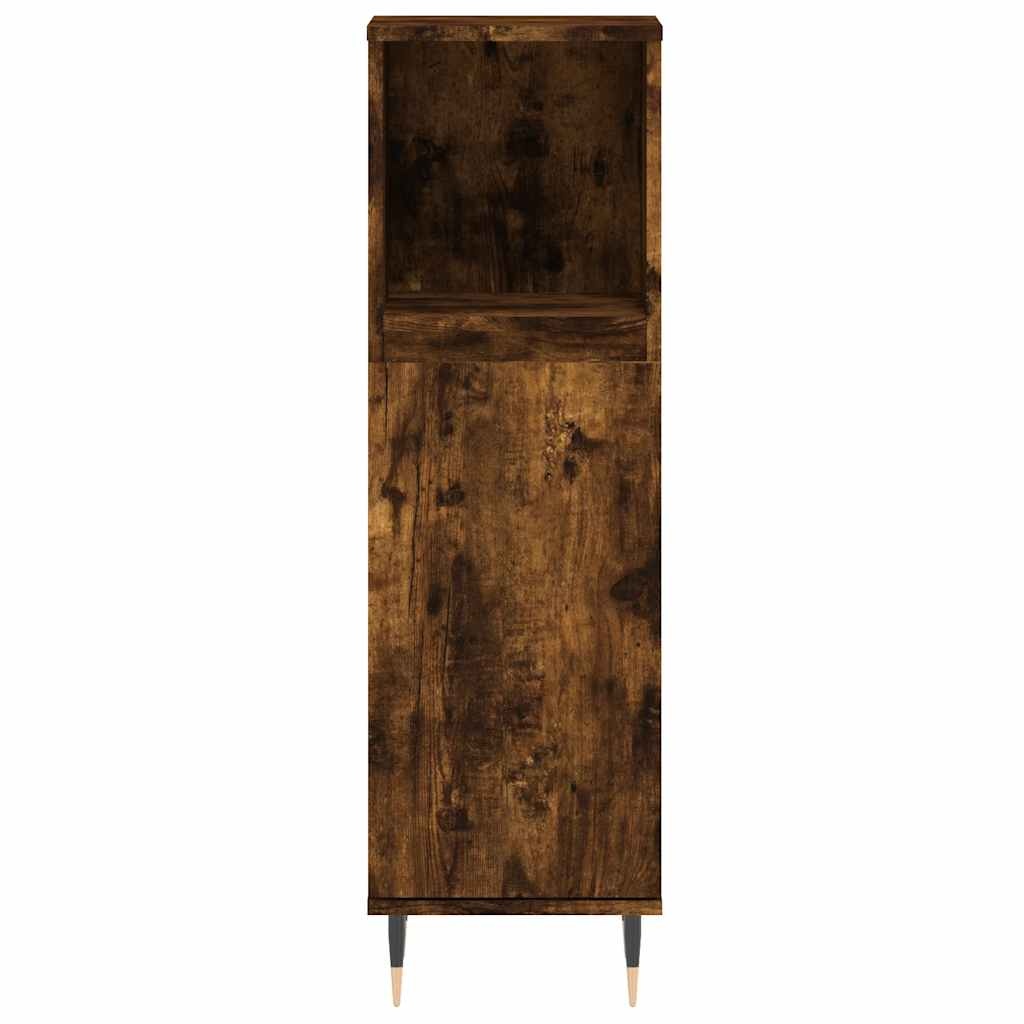 vidaXL Badkamerkast Gerookt Eiken 30x30x100 cm - 34% Korting