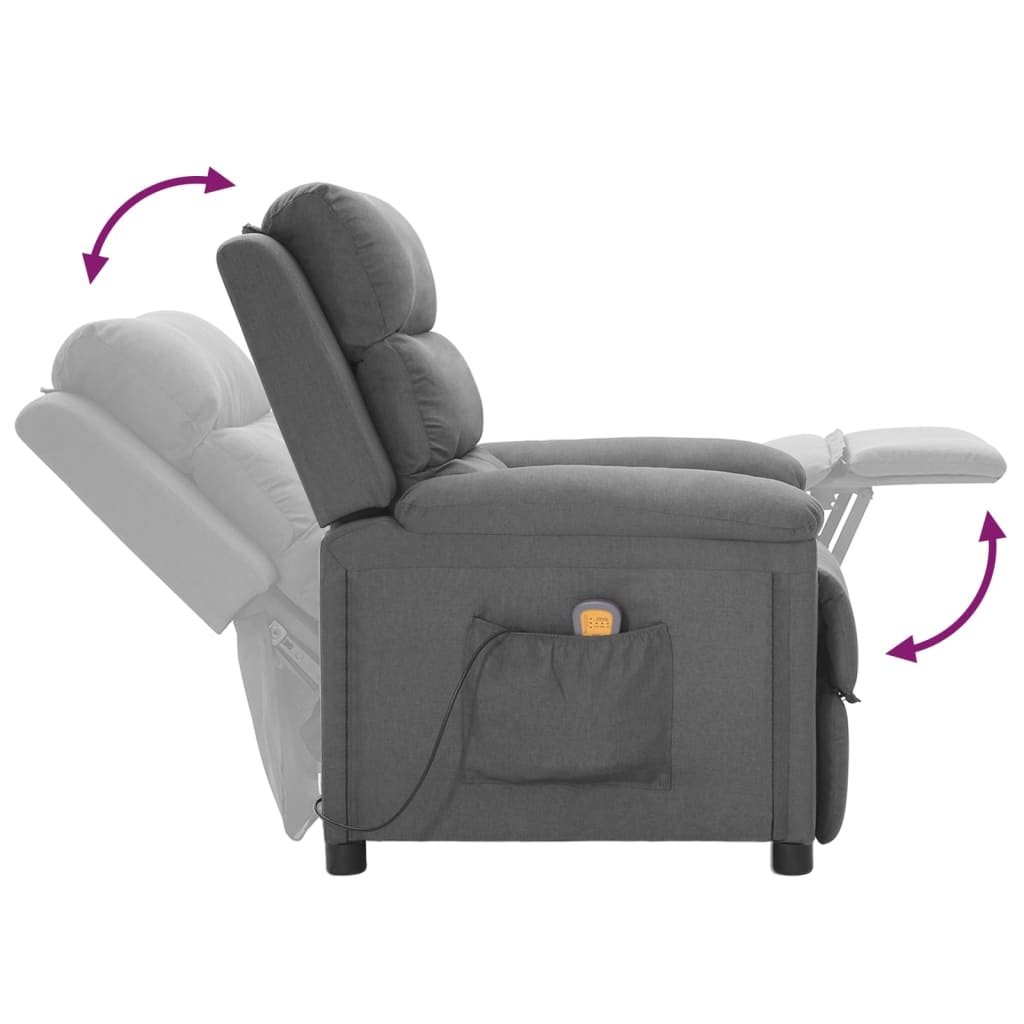 vidaXL Massagestoel Stof Lichtgrijs - 55% Korting