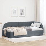 VidaXL Hoekbedframe Donkergrijs Fluweel - 100x200 cm (35% KORTING)