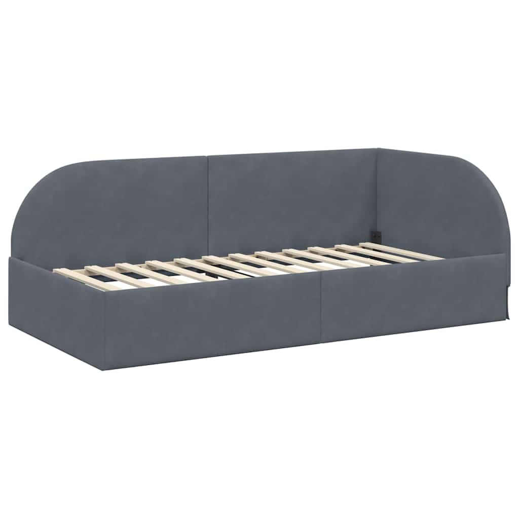 VidaXL Hoekbedframe Donkergrijs Fluweel - 100x200 cm (35% KORTING)