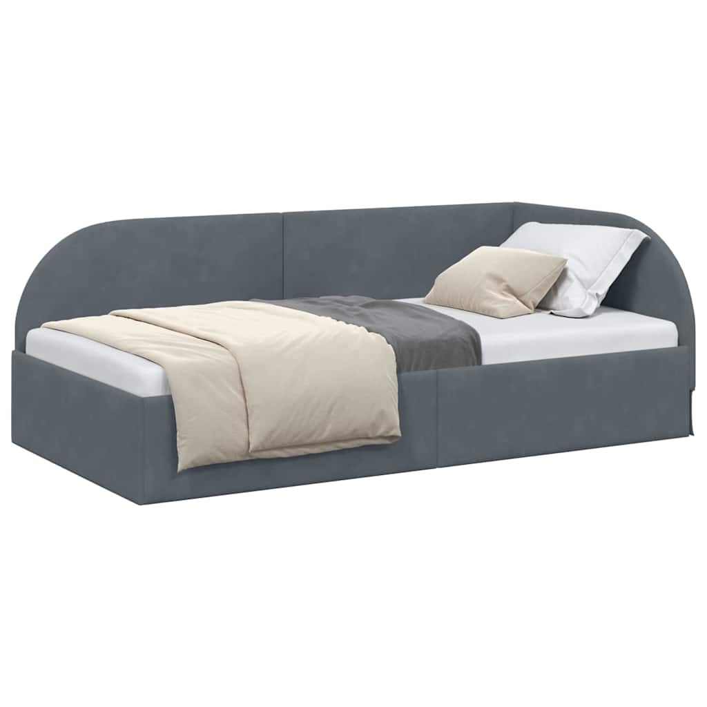 VidaXL Hoekbedframe Donkergrijs Fluweel - 100x200 cm (35% KORTING)