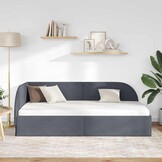 VidaXL Hoekbedframe Donkergrijs Fluweel - 100x200 cm (35% KORTING)