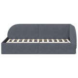 VidaXL Hoekbedframe Donkergrijs Fluweel - 100x200 cm (35% KORTING)