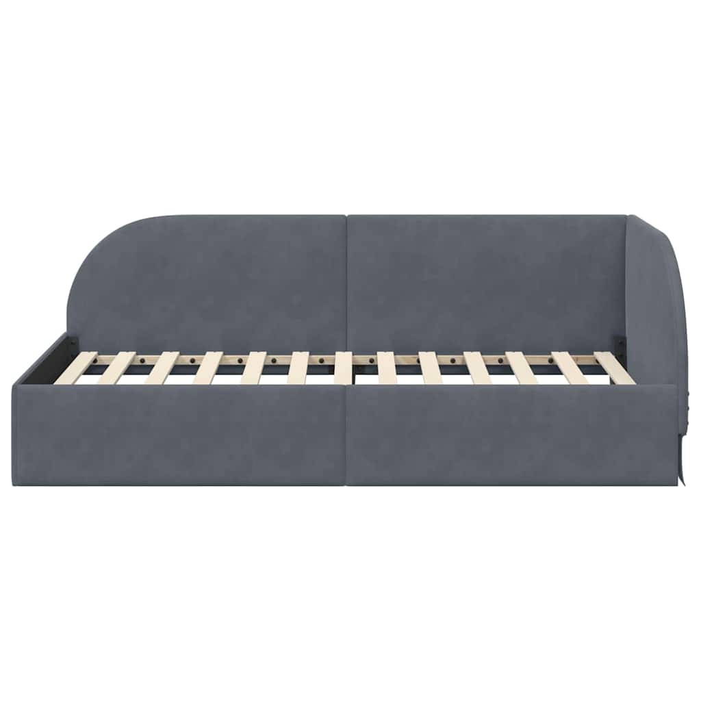VidaXL Hoekbedframe Donkergrijs Fluweel - 100x200 cm (35% KORTING)