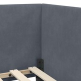 VidaXL Hoekbedframe Donkergrijs Fluweel - 100x200 cm (35% KORTING)
