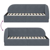 VidaXL Hoekbedframe Donkergrijs Fluweel - 100x200 cm (35% KORTING)