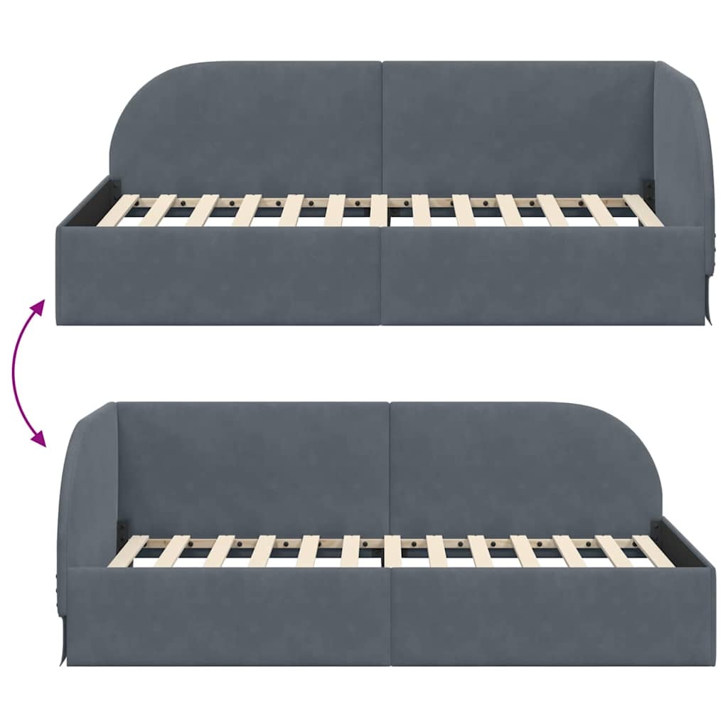 vidaXL Hoekbedframe Donkergrijs Fluweel - 41% Korting!