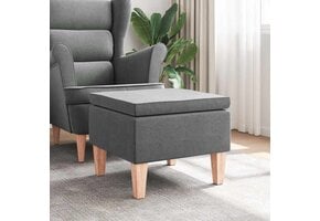 vidaXL Donkergrijze Stoffen Kruk met Houten Poten - 58% Korting!