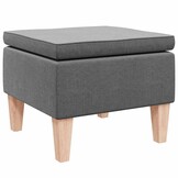 vidaXL Donkergrijze Stoffen Kruk met Houten Poten - 58% Korting!