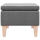 vidaXL Donkergrijze Stoffen Kruk met Houten Poten - 58% Korting!