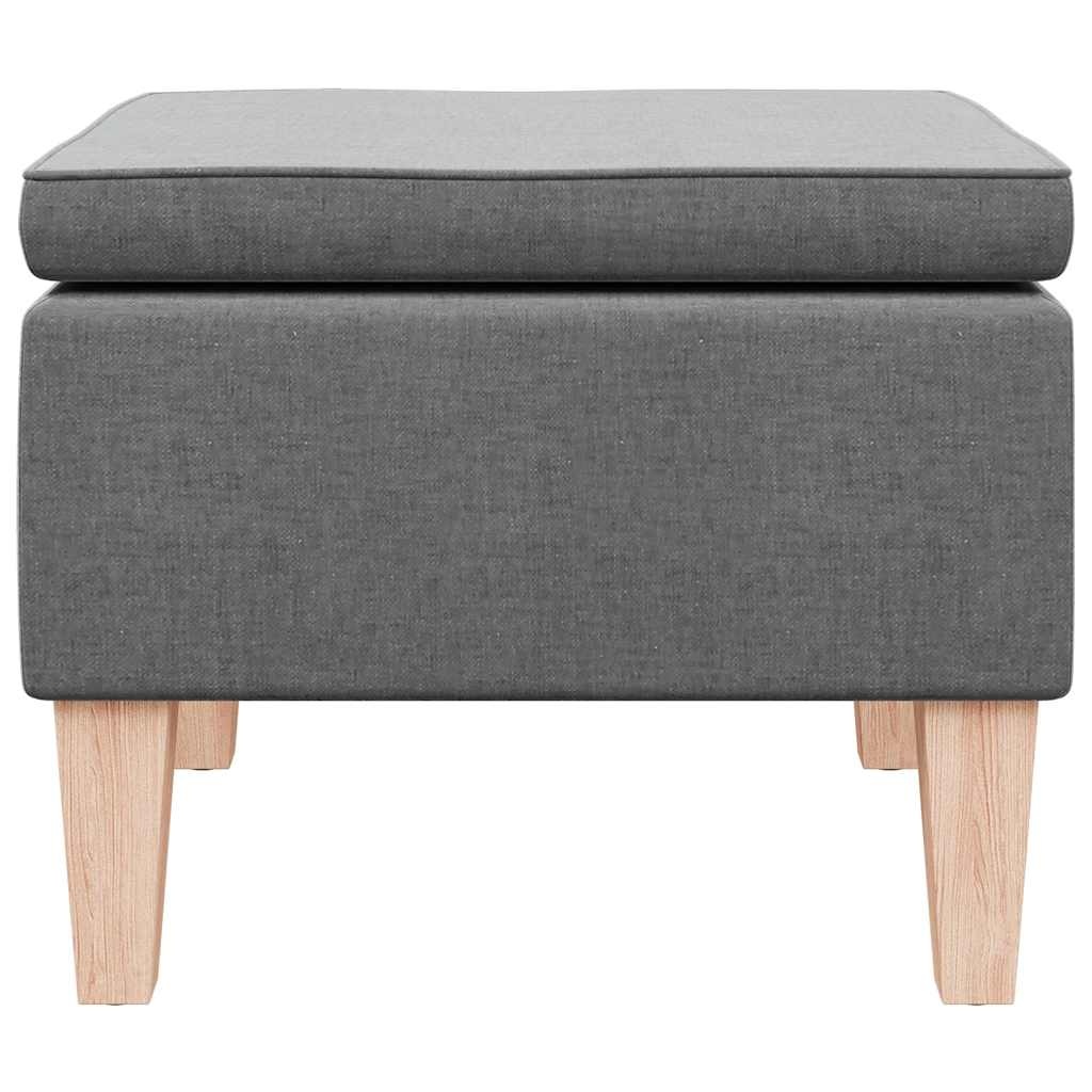 vidaXL Donkergrijze Stoffen Kruk met Houten Poten - 58% Korting!