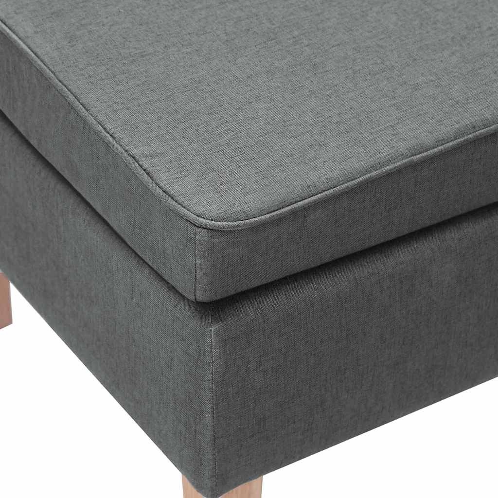 vidaXL Donkergrijze Stoffen Kruk met Houten Poten - 58% Korting!