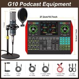 Podcast Microfoon Bundel met Live Geluidskaart Mixer - Compleet P15 Pakket voor Streaming, Gaming en Zang