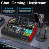Podcast Microfoon Bundel met Live Geluidskaart Mixer - Compleet P15 Pakket voor Streaming, Gaming en Zang