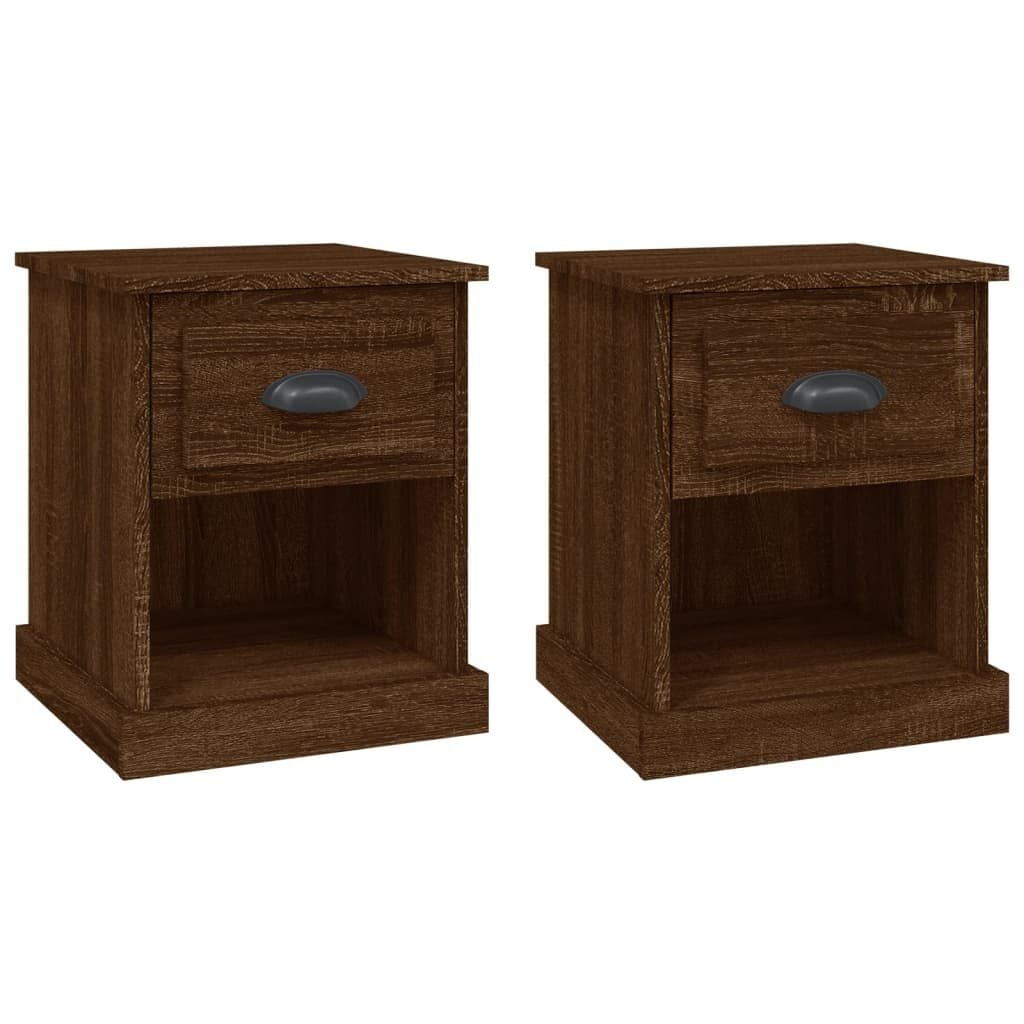 vidaXL Nachtkastjes 2 st 39x39x47,5 cm bewerkt hout bruin eikenkleur