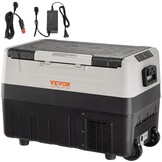 VEVOR Koelkast voor auto, 55 l, draagbare koelcompressor, met dubbele zones, voor camping, met handvat en wielen, 0,6 kW van -20 °C tot 10 °C, instelbaar, elektrische thermo-koelkast voor vrachtwagens
