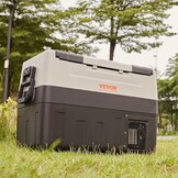 VEVOR Koelkast voor auto, 55 l, draagbare koelcompressor, met dubbele zones, voor camping, met handvat en wielen, 0,6 kW van -20 °C tot 10 °C, instelbaar, elektrische thermo-koelkast voor vrachtwagens