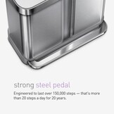 simplehuman CW2025 58L Rechthoekige Recycling Pedal Bin, Geborsteld RVS, met Liner Pocket en Soft Close Deksel