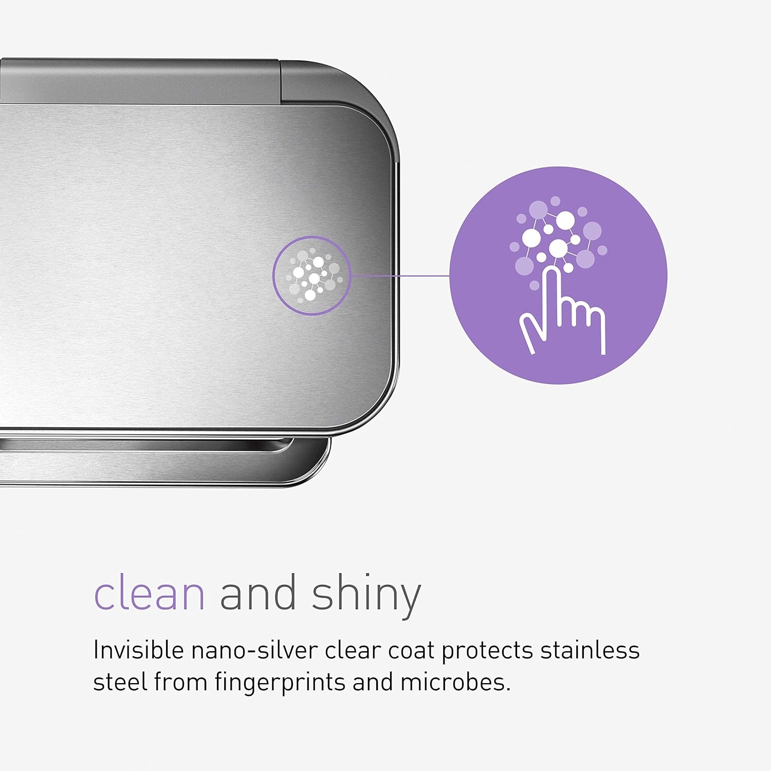 simplehuman CW2025 58L Rechthoekige Recycling Pedal Bin, Geborsteld RVS, met Liner Pocket en Soft Close Deksel