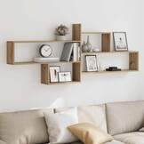vidaXL Wandschap 167,5x18x68 cm bewerkt hout artisanaal eikenkleurig