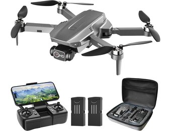Wipkviey B12 Drone met camera, 4K, GPS, drone met één klik terug, FPV RC quadrocopter voor beginners, borstelloze motor, lage batterijteruggave, 50 minuten vliegtijd met 2 accu's, minder dan 249 g, C0