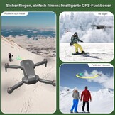 Wipkviey B12 Drone met camera, 4K, GPS, drone met één klik terug, FPV RC quadrocopter voor beginners, borstelloze motor, lage batterijteruggave, 50 minuten vliegtijd met 2 accu's, minder dan 249 g, C0