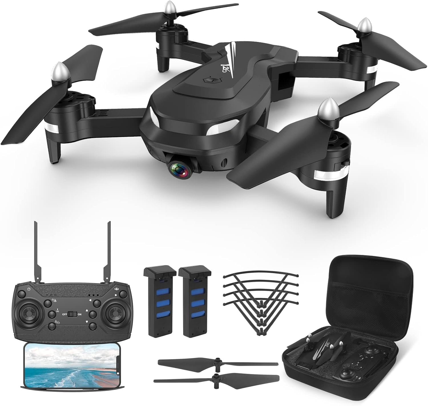 Wipkviey Drone met camera 1080P-HD – T26 drones voor volwassenen, drone voor kinderen met video, flip 3D, zwaartekrachtsensor, hoogtebehoud, headless modus