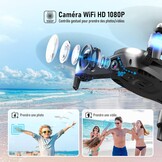 Wipkviey Drone met camera 1080P-HD – T26 drones voor volwassenen, drone voor kinderen met video, flip 3D, zwaartekrachtsensor, hoogtebehoud, headless modus