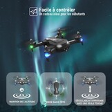Wipkviey Drone met camera 1080P-HD – T26 drones voor volwassenen, drone voor kinderen met video, flip 3D, zwaartekrachtsensor, hoogtebehoud, headless modus