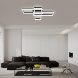 VONCI Plafondlamp 90 cm Rechthoekig Zwart LED Dimbare 80W 3000-6000K met Afstandsbediening