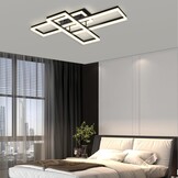 VONCI Plafondlamp 90 cm Rechthoekig Zwart LED Dimbare 80W 3000-6000K met Afstandsbediening