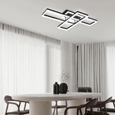 VONCI Plafondlamp 90 cm Rechthoekig Zwart LED Dimbare 80W 3000-6000K met Afstandsbediening