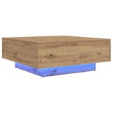 vidaXL Salontafel artisanaal eikenkleurig 80 x 80 x 31 cm Bewerkt hout