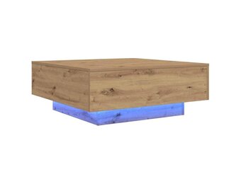 vidaXL Salontafel artisanaal eikenkleurig 80 x 80 x 31 cm Bewerkt hout