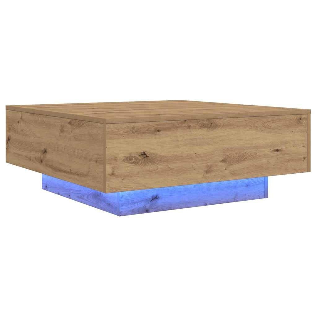 vidaXL Salontafel artisanaal eikenkleurig 80 x 80 x 31 cm Bewerkt hout