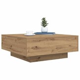 vidaXL Salontafel artisanaal eikenkleurig 80 x 80 x 31 cm Bewerkt hout