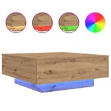 vidaXL Salontafel artisanaal eikenkleurig 80 x 80 x 31 cm Bewerkt hout