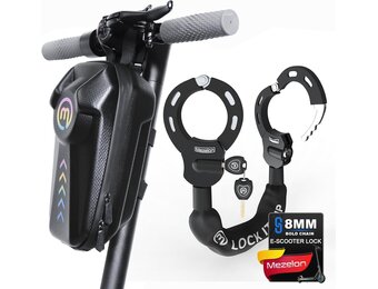 Mezelon® Elektrische step Anti-diefstal | 8mm Anti-diefstal ketting | Waterdichte slot tas | Ideaal anti-diefstal slot voor fietsen, motorfietsen, poorten, hekken, kinderwagens, etc